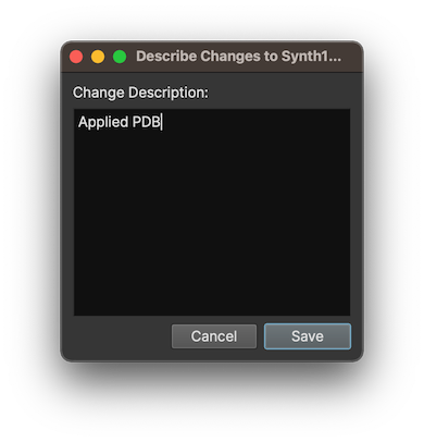 Describe changes dialog >
