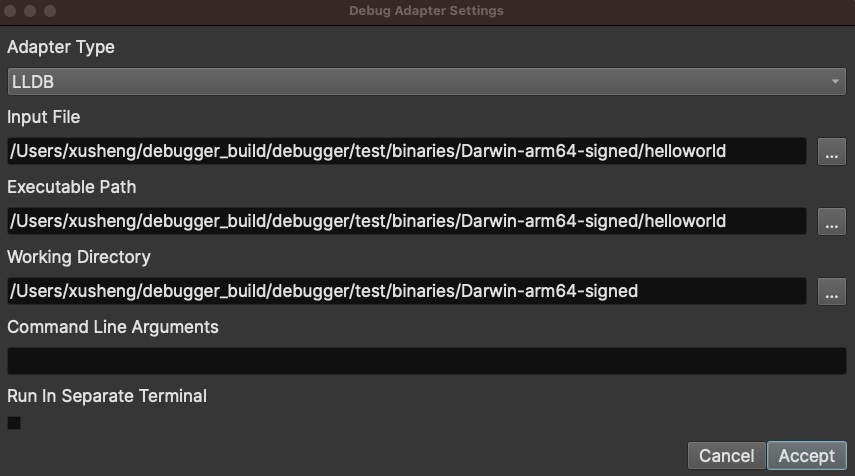 Debug Adapter Settings