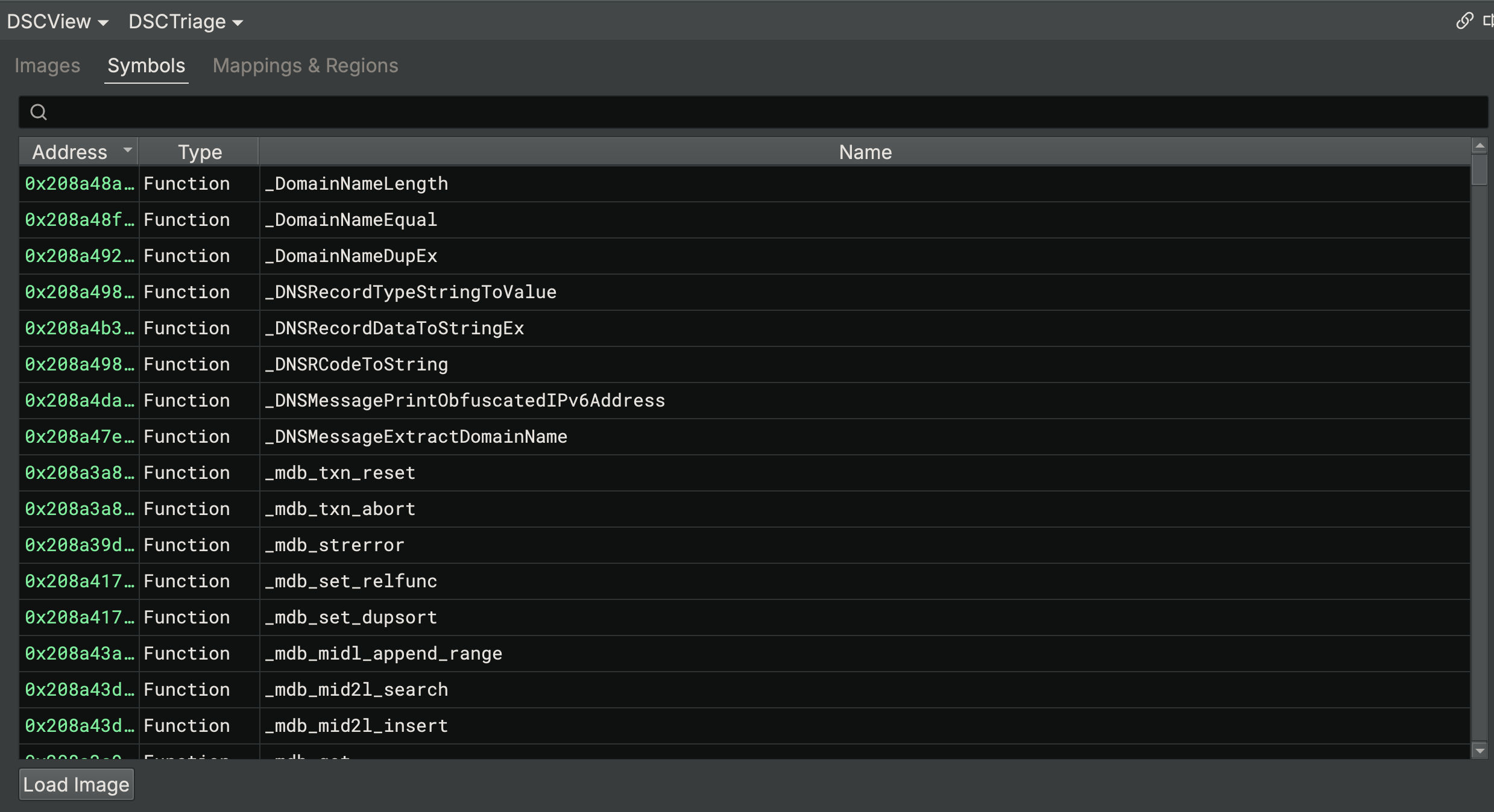 Dyld Shared Cache Triage Symbols