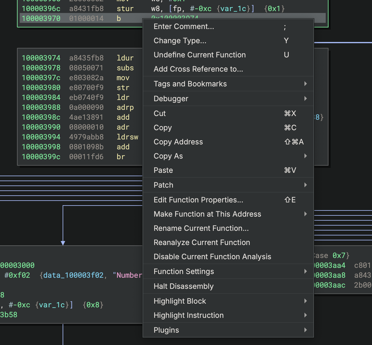 Guided Analysis Context Menu