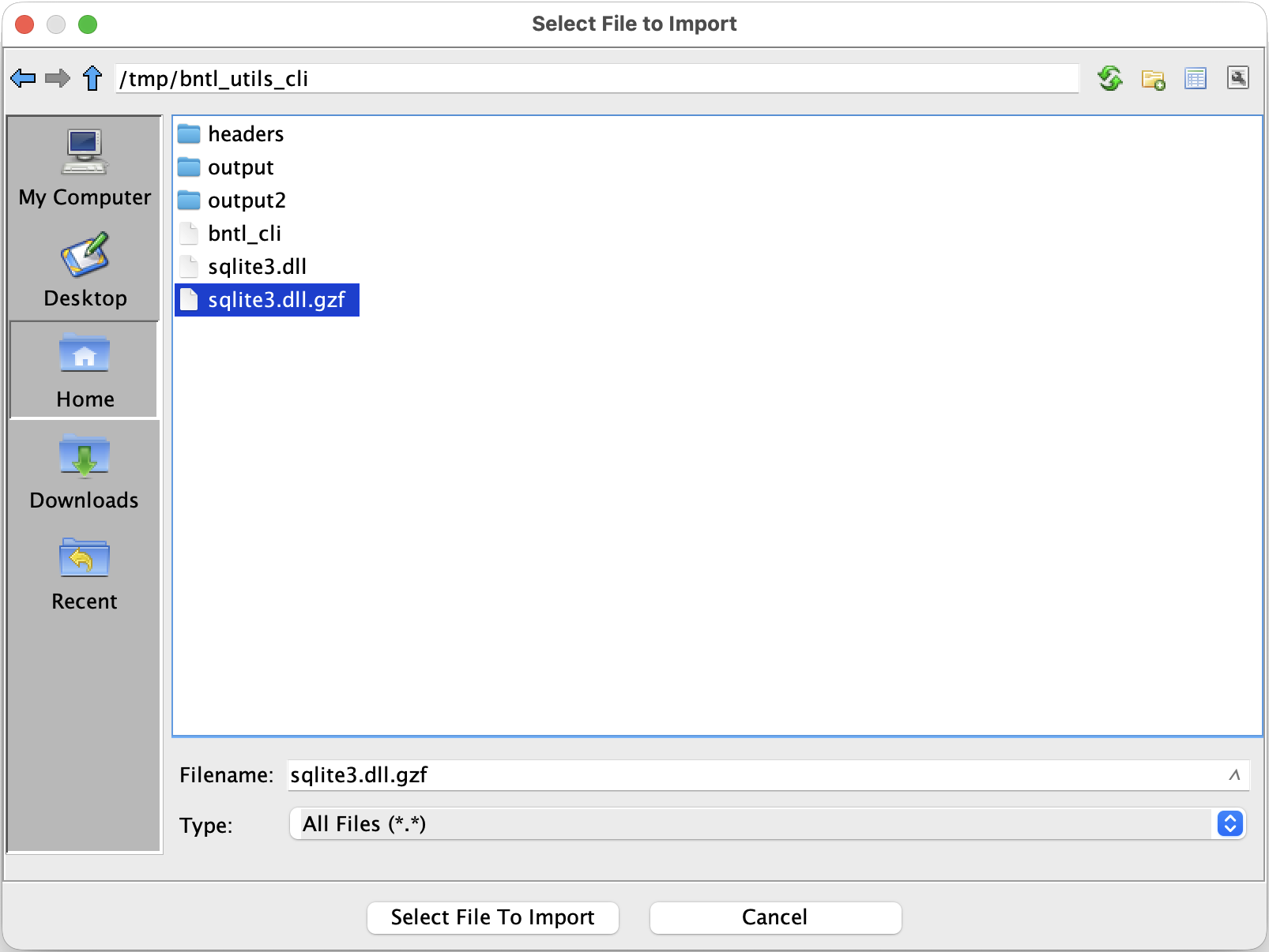 Use the File / Import File menu in Ghidra