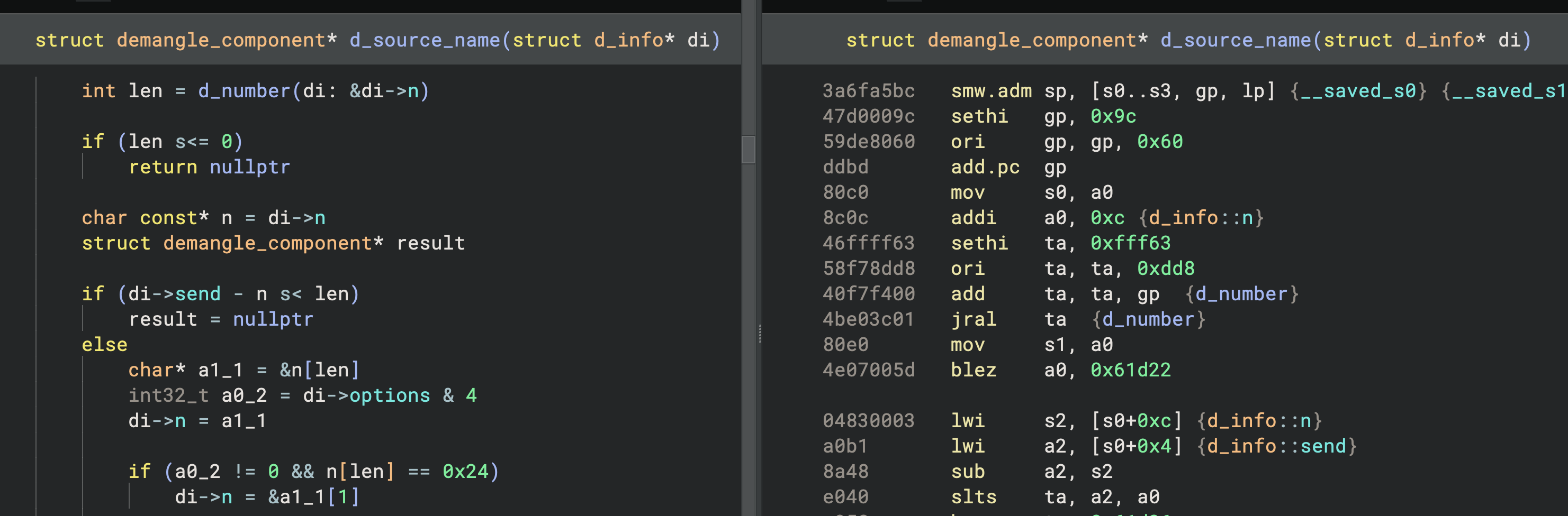 nds32-libstdc++.so decompilation