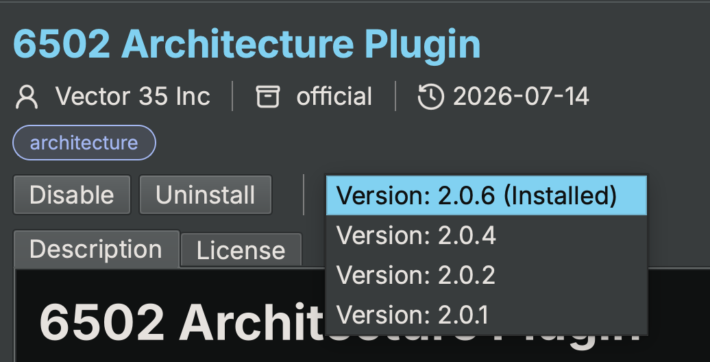 Switching between installed versions of an extension