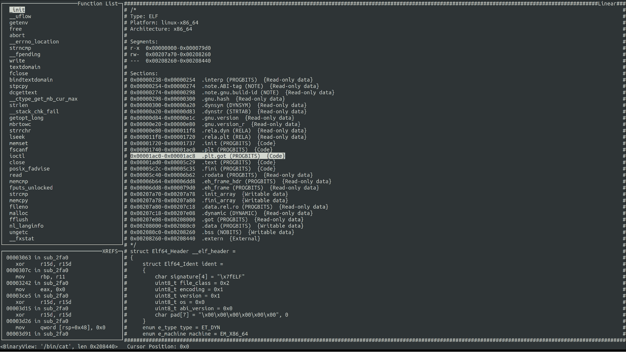 Linear View (With Highlighting)