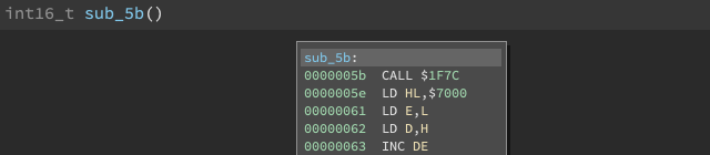 tokenized disassembly