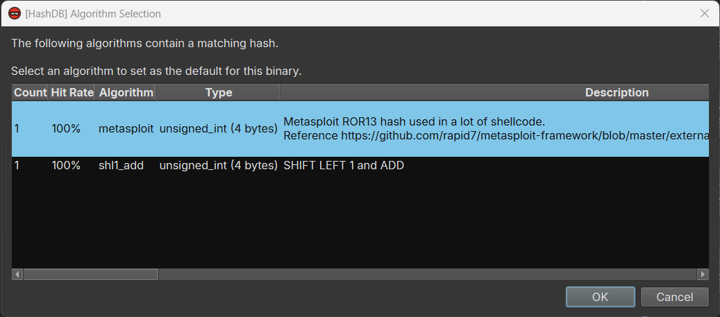 HashDB lookup