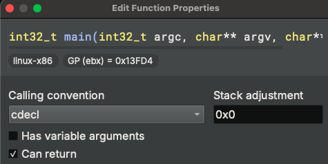 Global pointer value suggested by a function