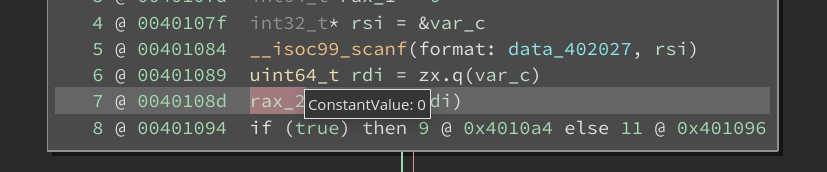 Hover over value