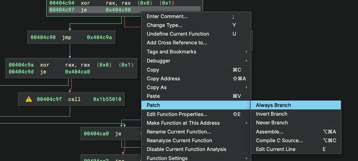 Patch Opaque Predicate To Always Branch