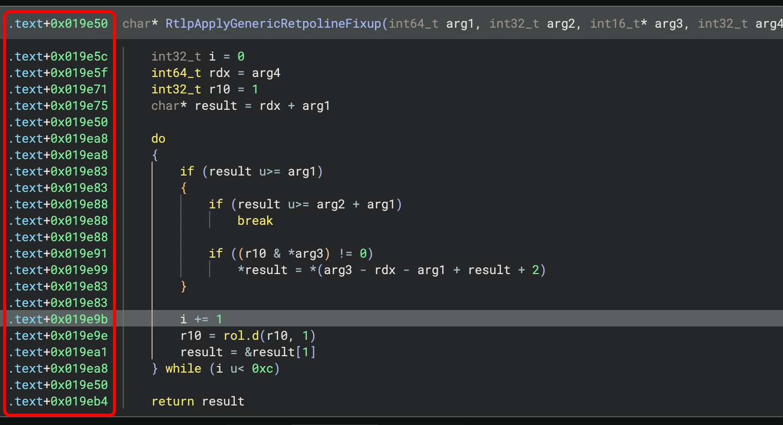 Line addresses can be shown relative to the containing section