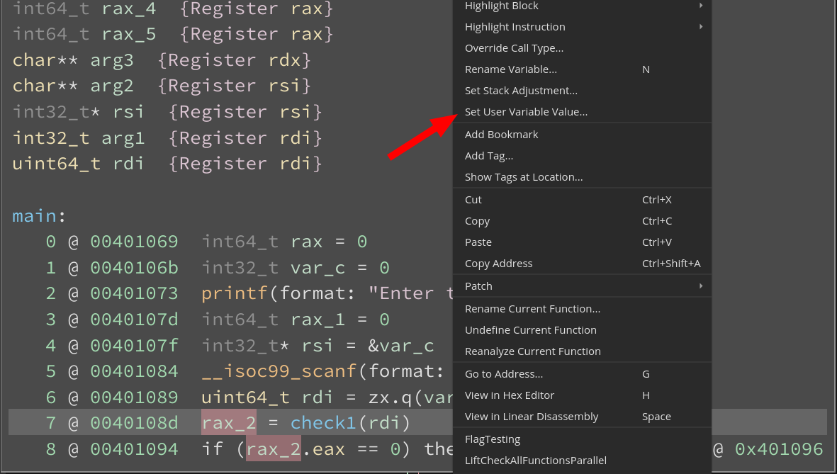 Right click options