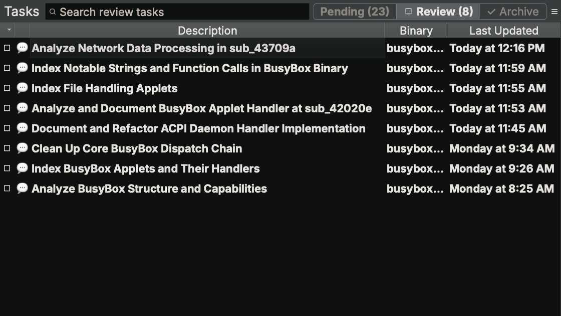 Review Delegated Tasks