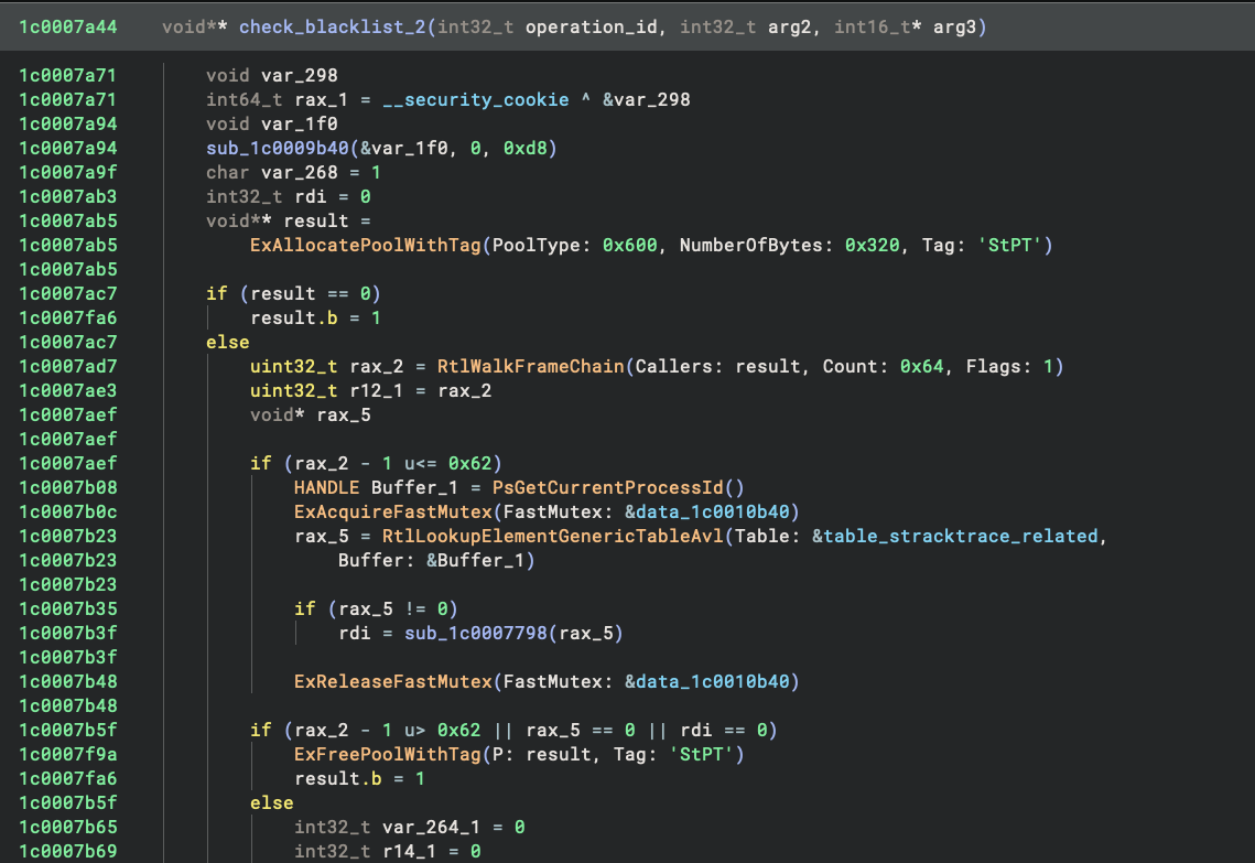 UCPD examines the stack trace