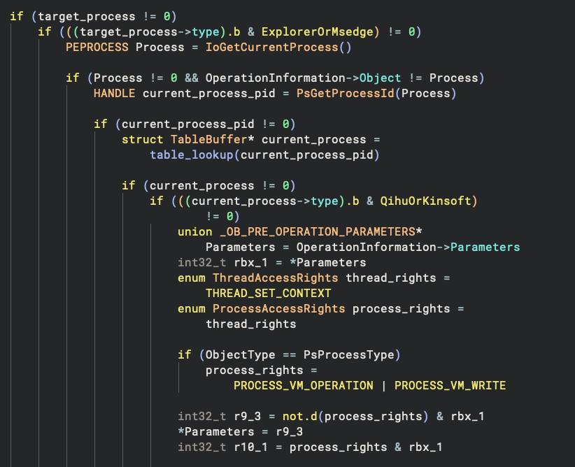 Object callbacks limit requested access rights